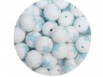 1 x Star Silicone Teething Bead 15mm - white & light blue