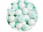 1 x Star Silicone Teething Bead 15mm - white & mint