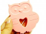 Owl Silicone Teether - Blush Pink