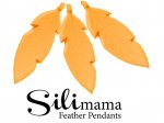 1 x SiliMama® Feather Pendant - Mandarin Orange