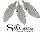 1 x SiliMama® Feather Pendant - Soft Grey