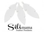 1 x SiliMama® Feather Pendant - White Wash