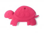 Turtle Silicone Teether Flat - Hot Pink Pastel
