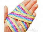 5 Metres -  7/8'' Colorful Zig Zag grosgrain ribbon . 22mm colorful